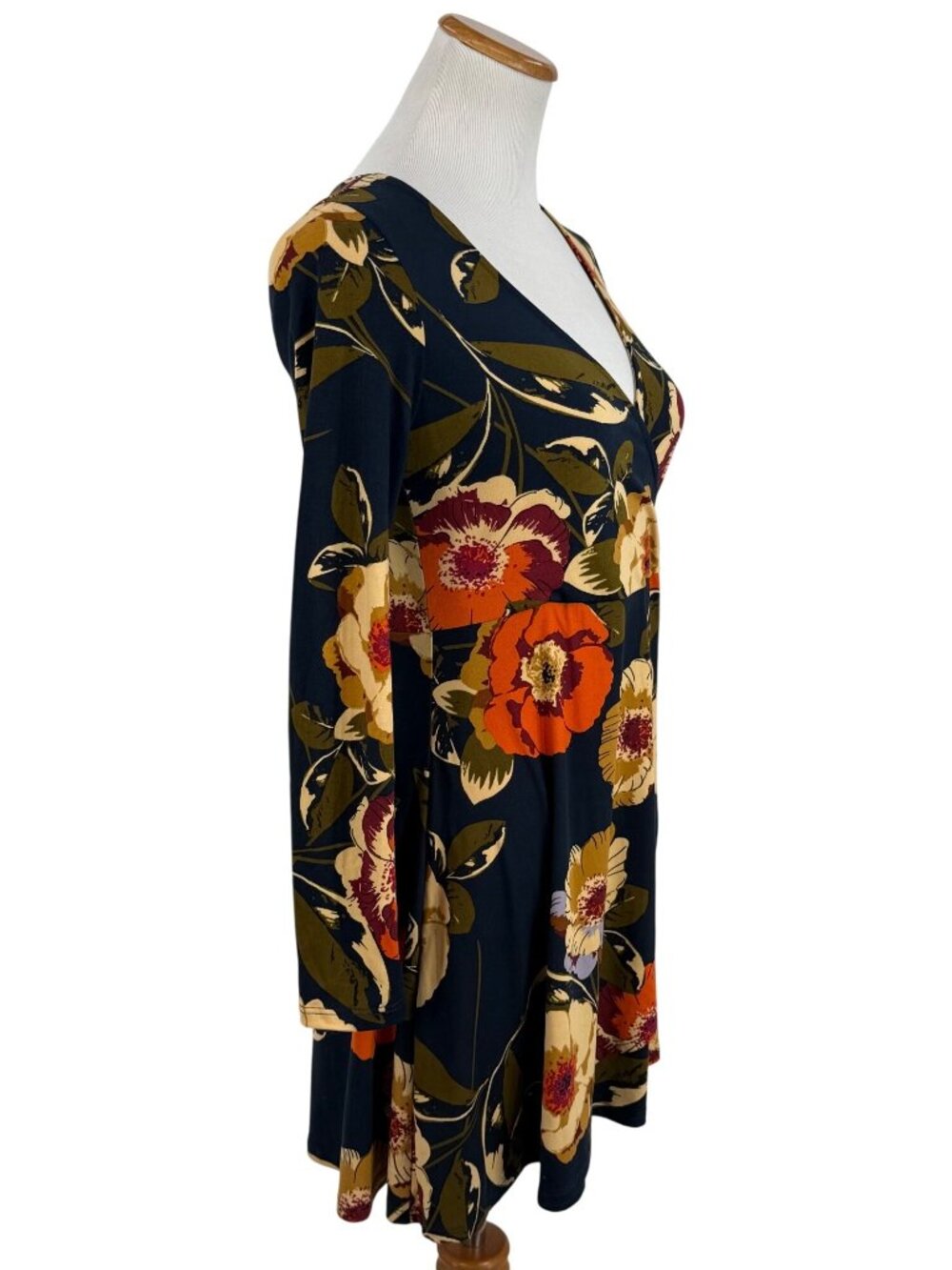Altar'd State Navy Moody Floral Faux Wrap Dress S| Pin-Up Boho Cottagecore Indie - Picture 7 of 16